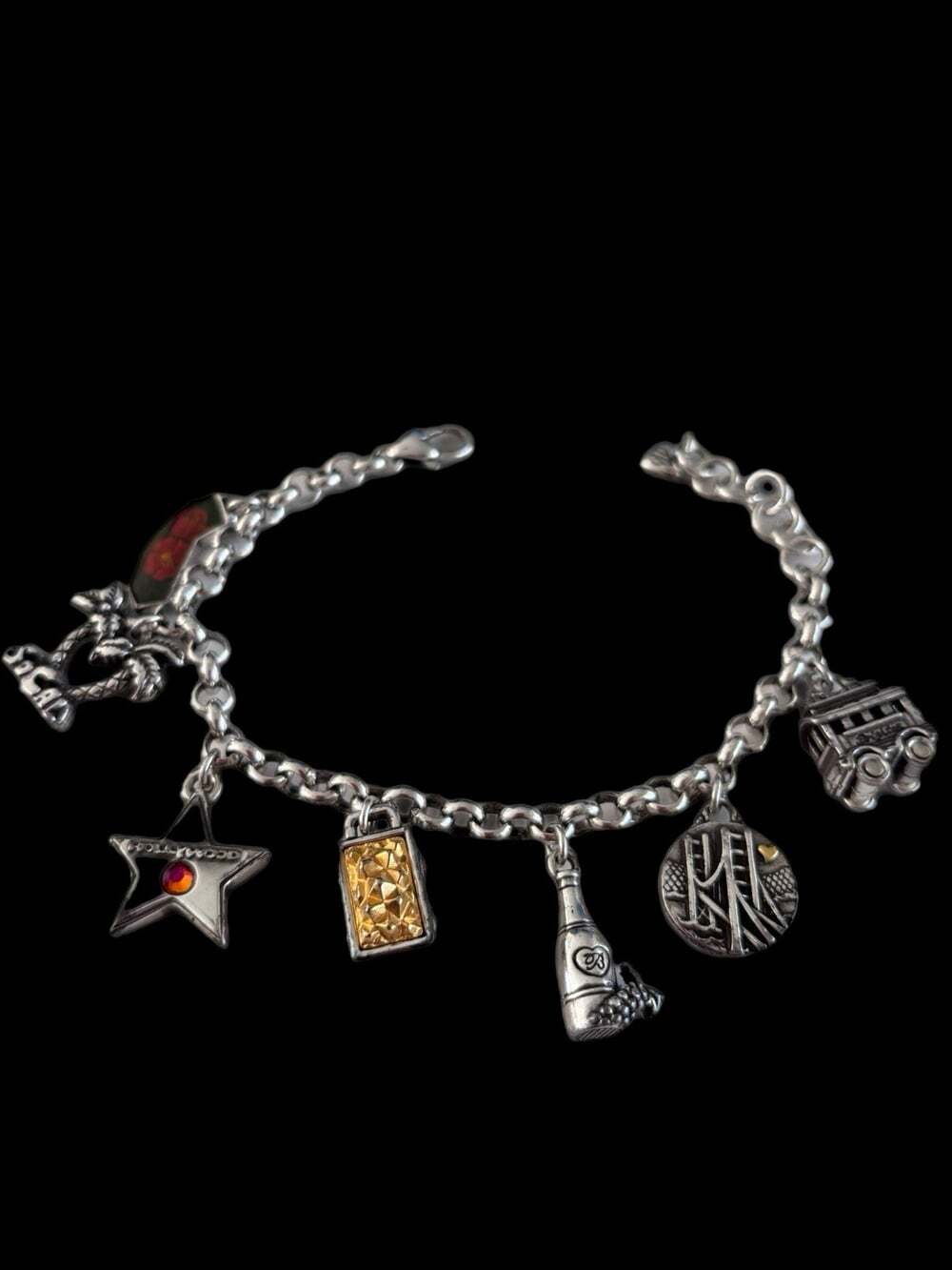 Brighton California State Multi Charm Bracelet 7.5"